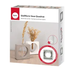 Hot Rayher Silikon Gießform "Vase Quadrat mit Kreis"