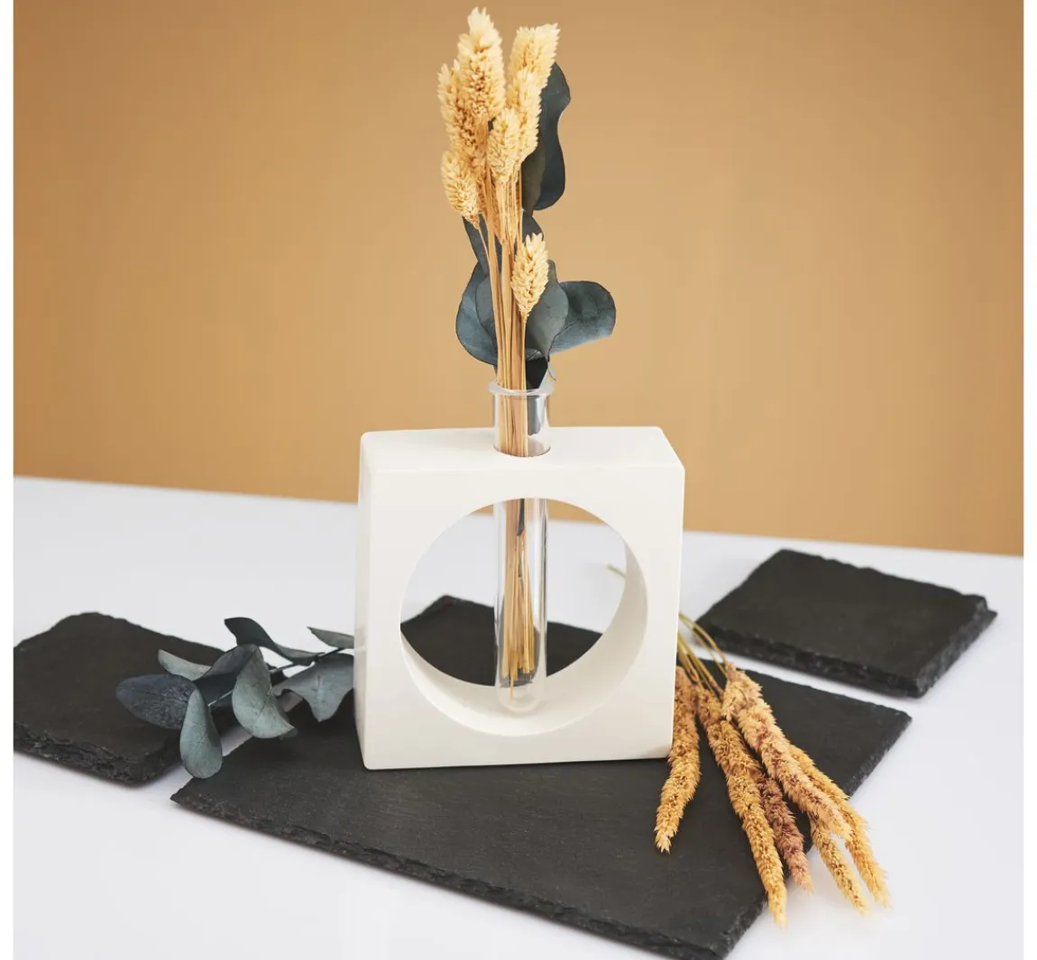 Hot Rayher Silikon Gießform "Vase Quadrat mit Kreis"