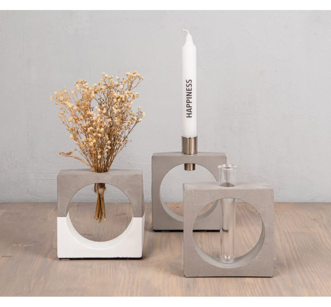 Hot Rayher Silikon Gießform "Vase Quadrat mit Kreis"