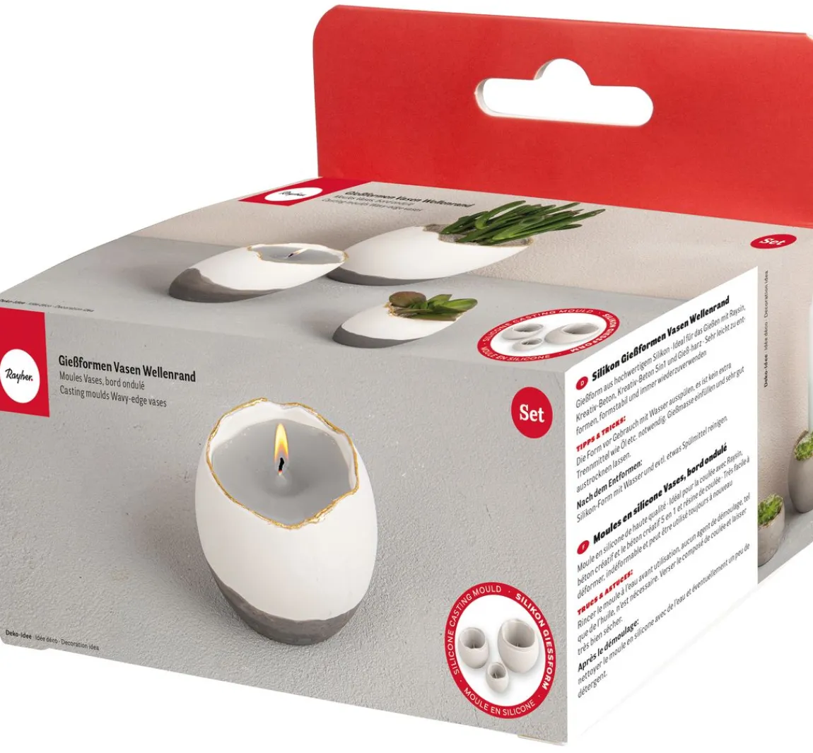 Outlet Rayher Silikon Gießform "Vase Wellenrand"