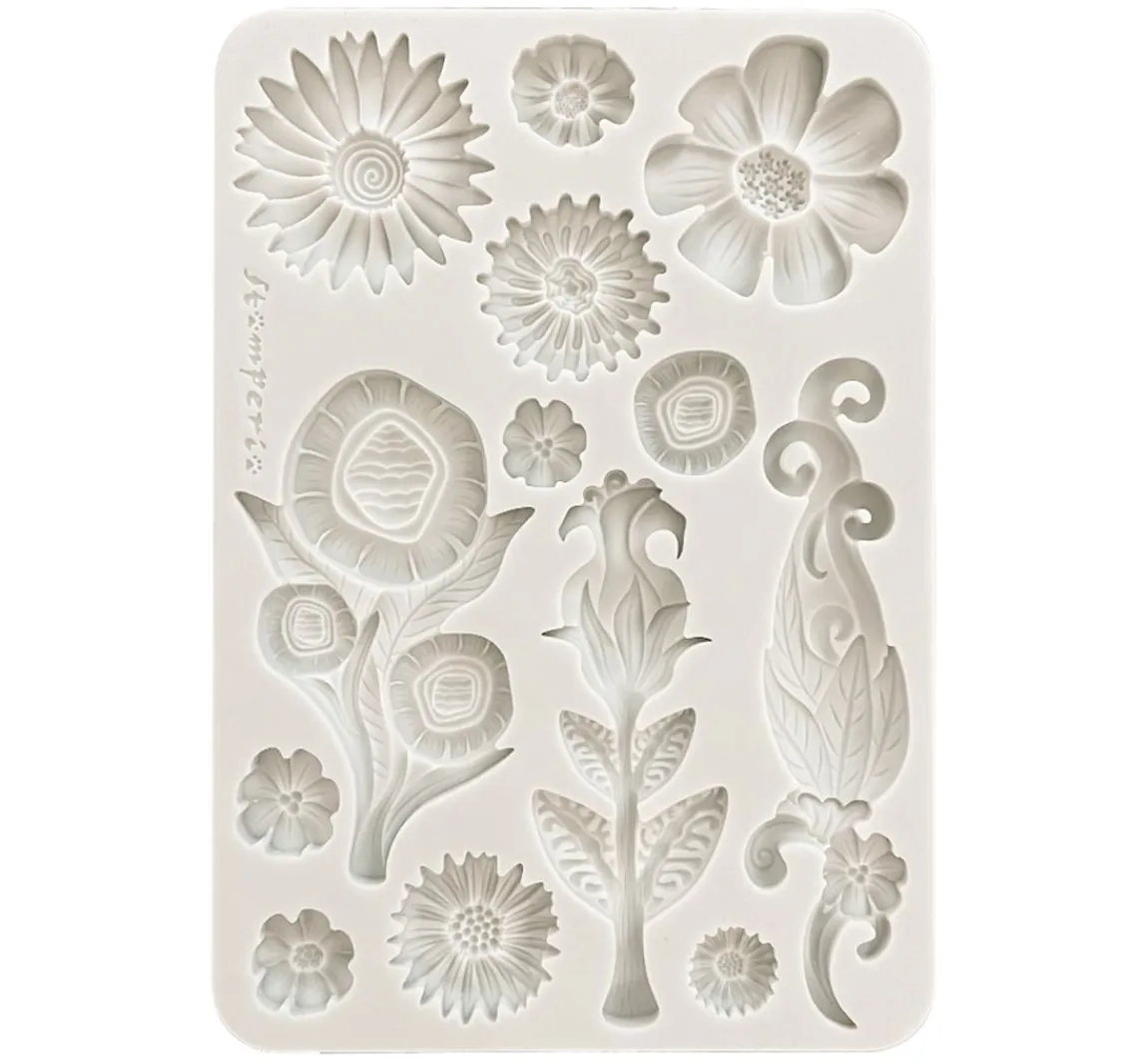 Stamperia Silikonform A5 "Furry Friends - Flowers"