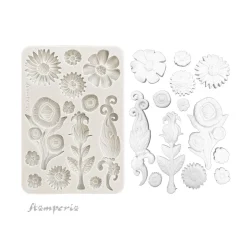 Stamperia Silikonform A5 "Furry Friends - Flowers"