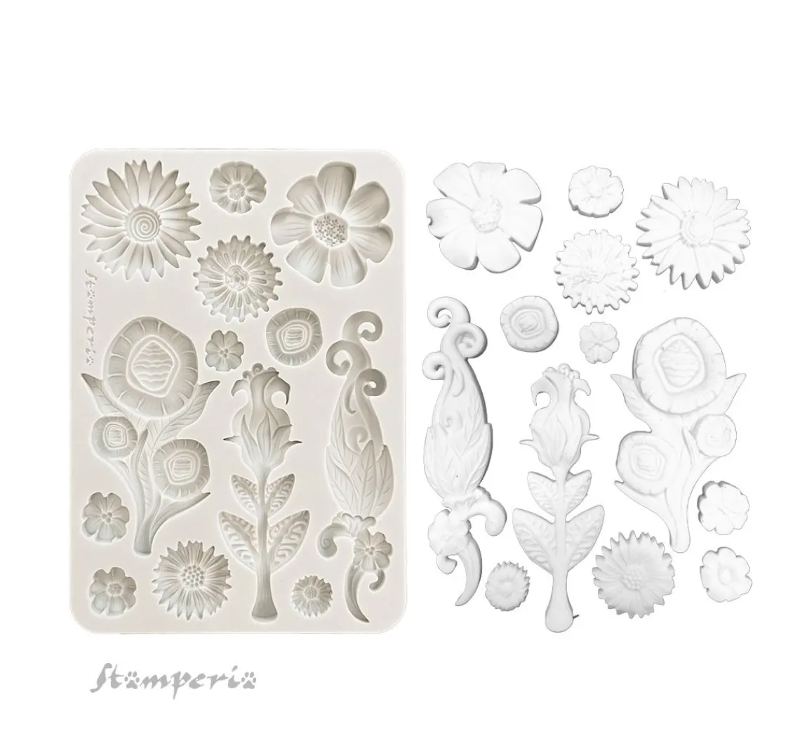 Stamperia Silikonform A5 "Furry Friends - Flowers"