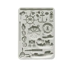 Hot Stamperia Silikonform A5 "Silent Sea - Rudders & Boats"