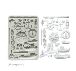 Hot Stamperia Silikonform A5 "Silent Sea - Rudders & Boats"