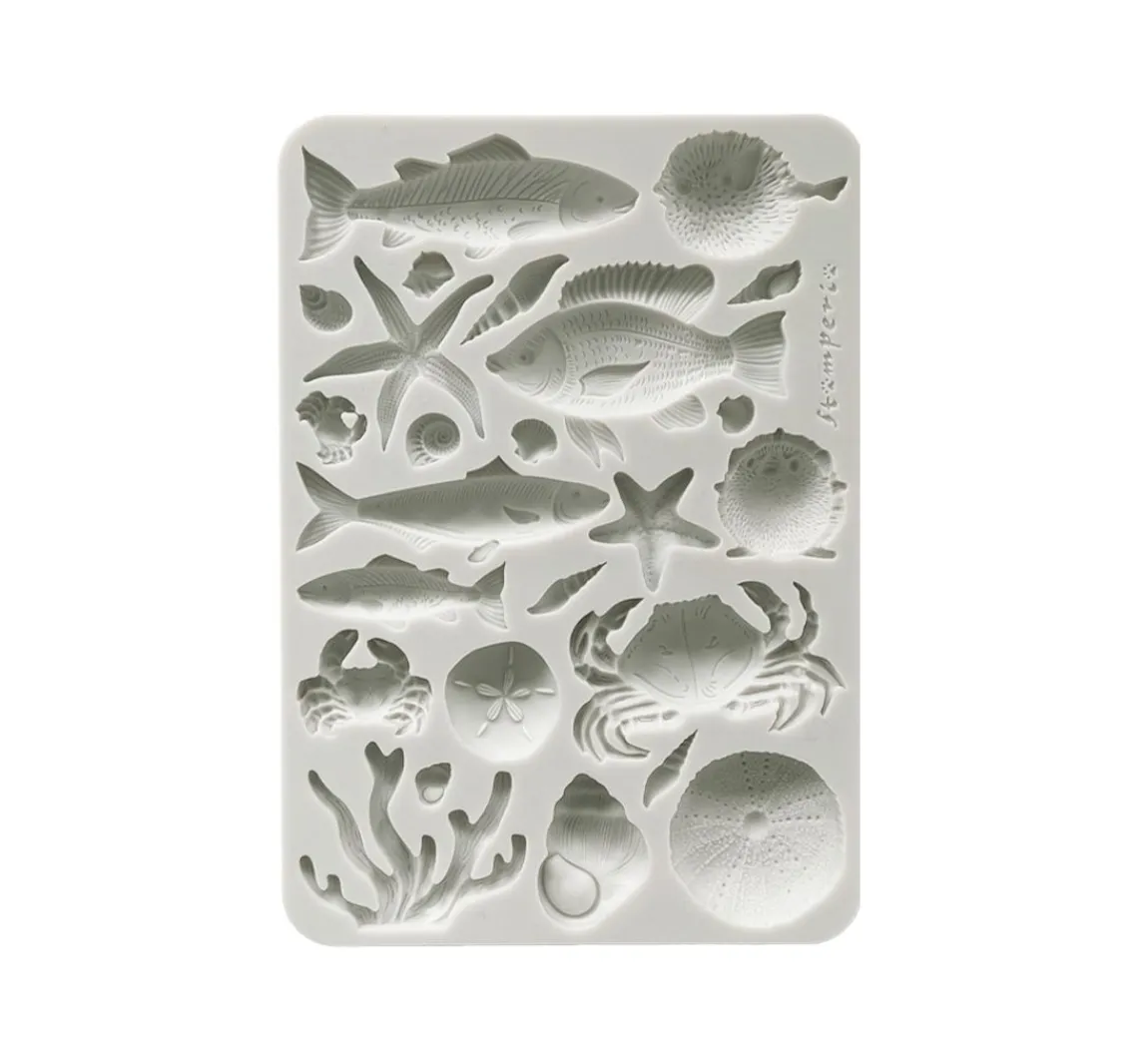 Discount Stamperia Silikonform A5 "Silent Sea - Shells & Fish"