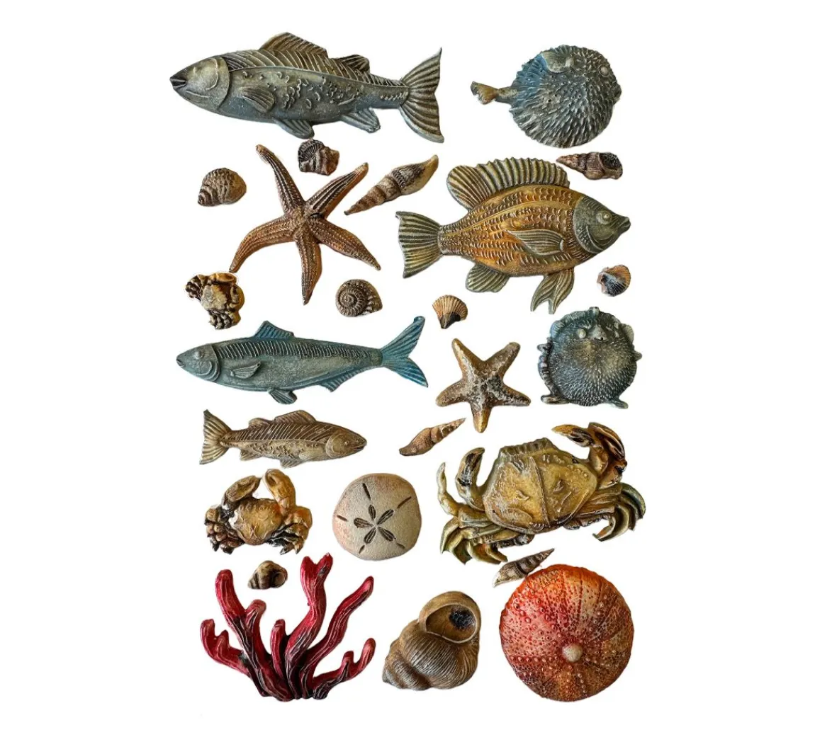 Discount Stamperia Silikonform A5 "Silent Sea - Shells & Fish"