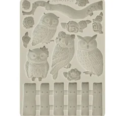 Best Stamperia Silikonform A5 "The Owl's House - Owls and Branch"