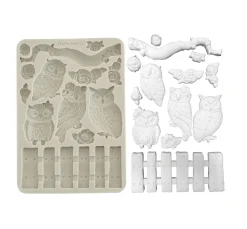 Best Stamperia Silikonform A5 "The Owl's House - Owls and Branch"