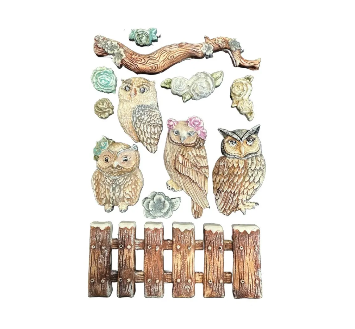 Best Stamperia Silikonform A5 "The Owl's House - Owls and Branch"