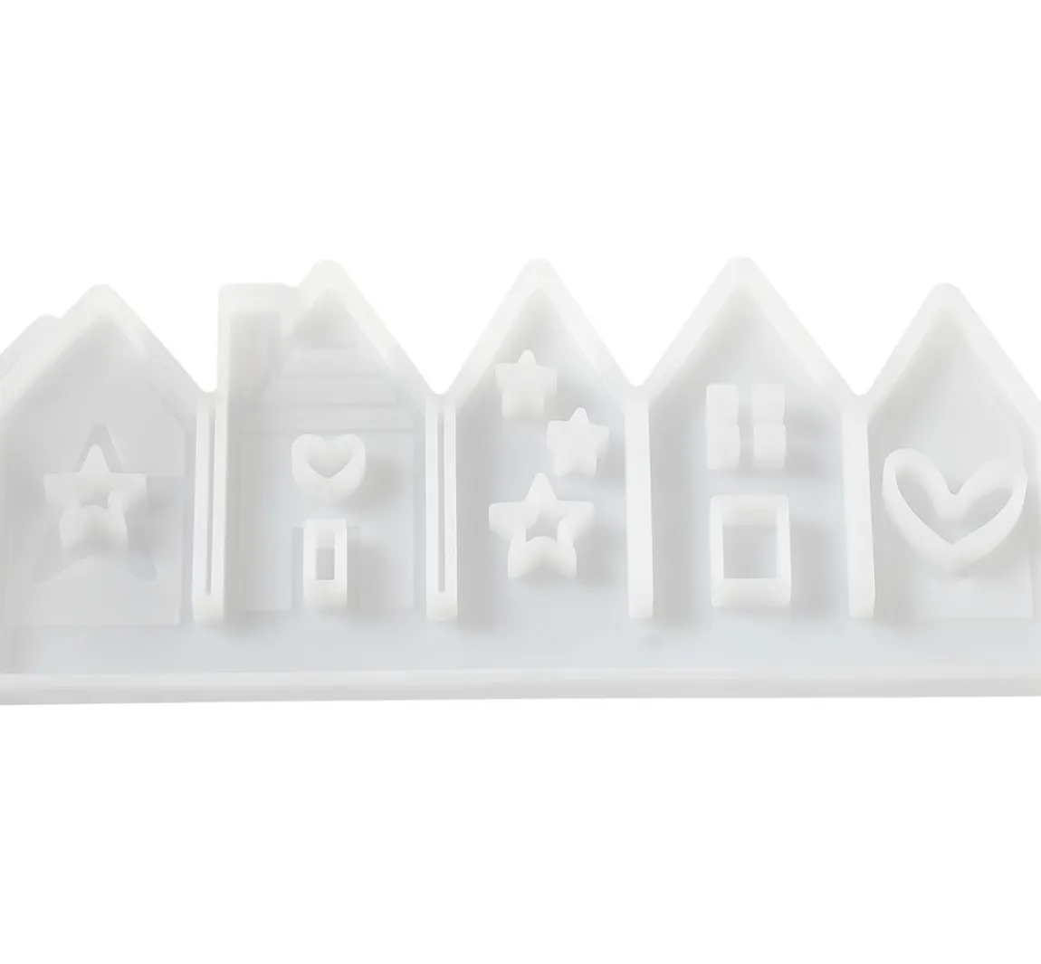 Best HobbyFun Silikon-Gießform "Häuserreihe", 5-fach