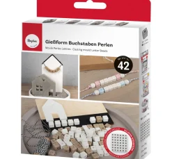 Outlet Rayher Silikon-Gießform "Perlen - Buchstaben & Zahlen"