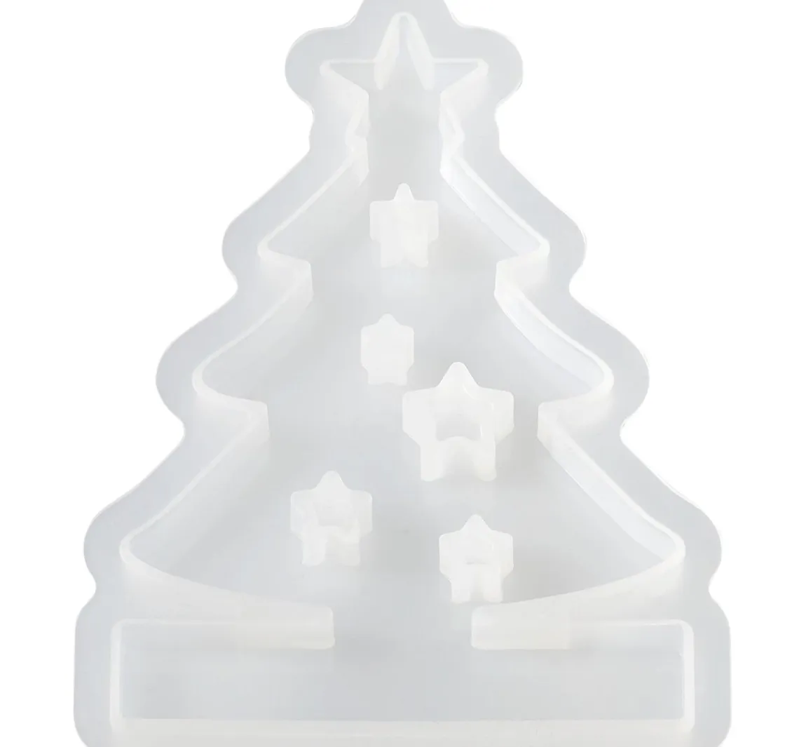 HobbyFun Silikon-Gießform "Tannenbaum" mit Steckkante