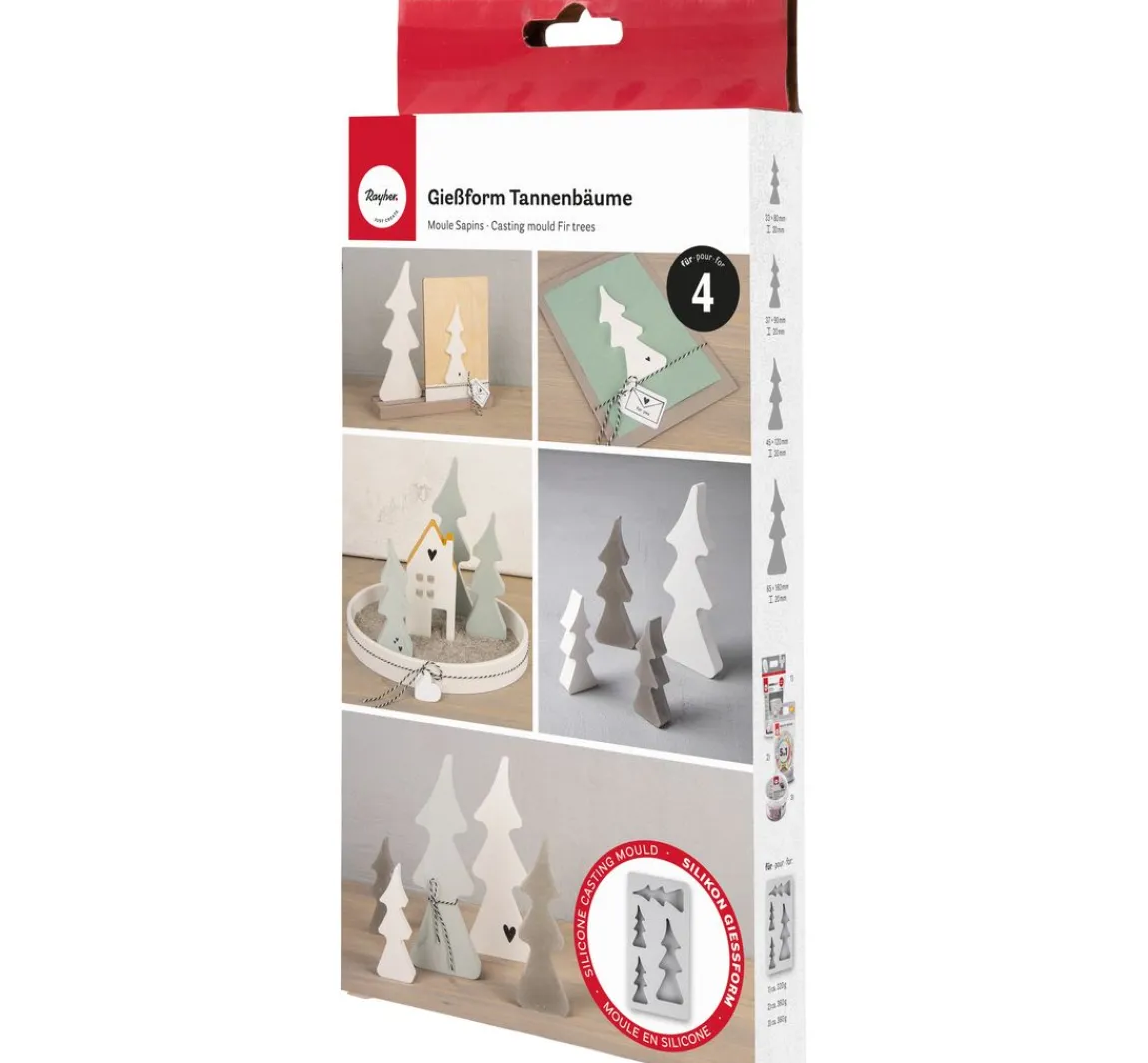Sale Rayher Silikon-Gießform "Tannenbäume"