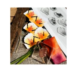 Best FarbTon Papier Silikonstempel für Faltblume "Malva"