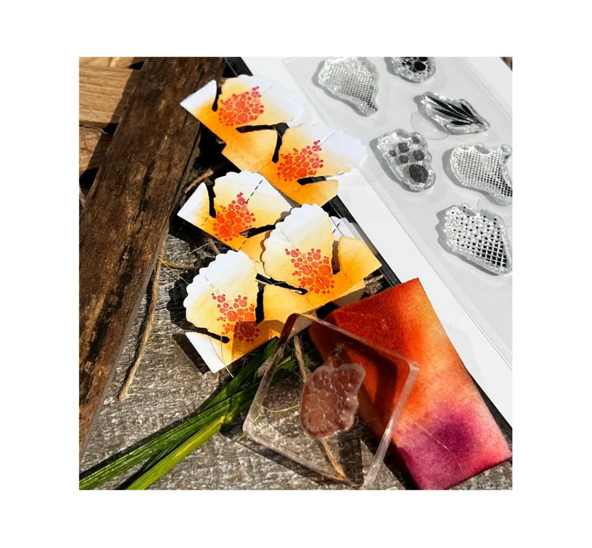 Best FarbTon Papier Silikonstempel für Faltblume "Malva"