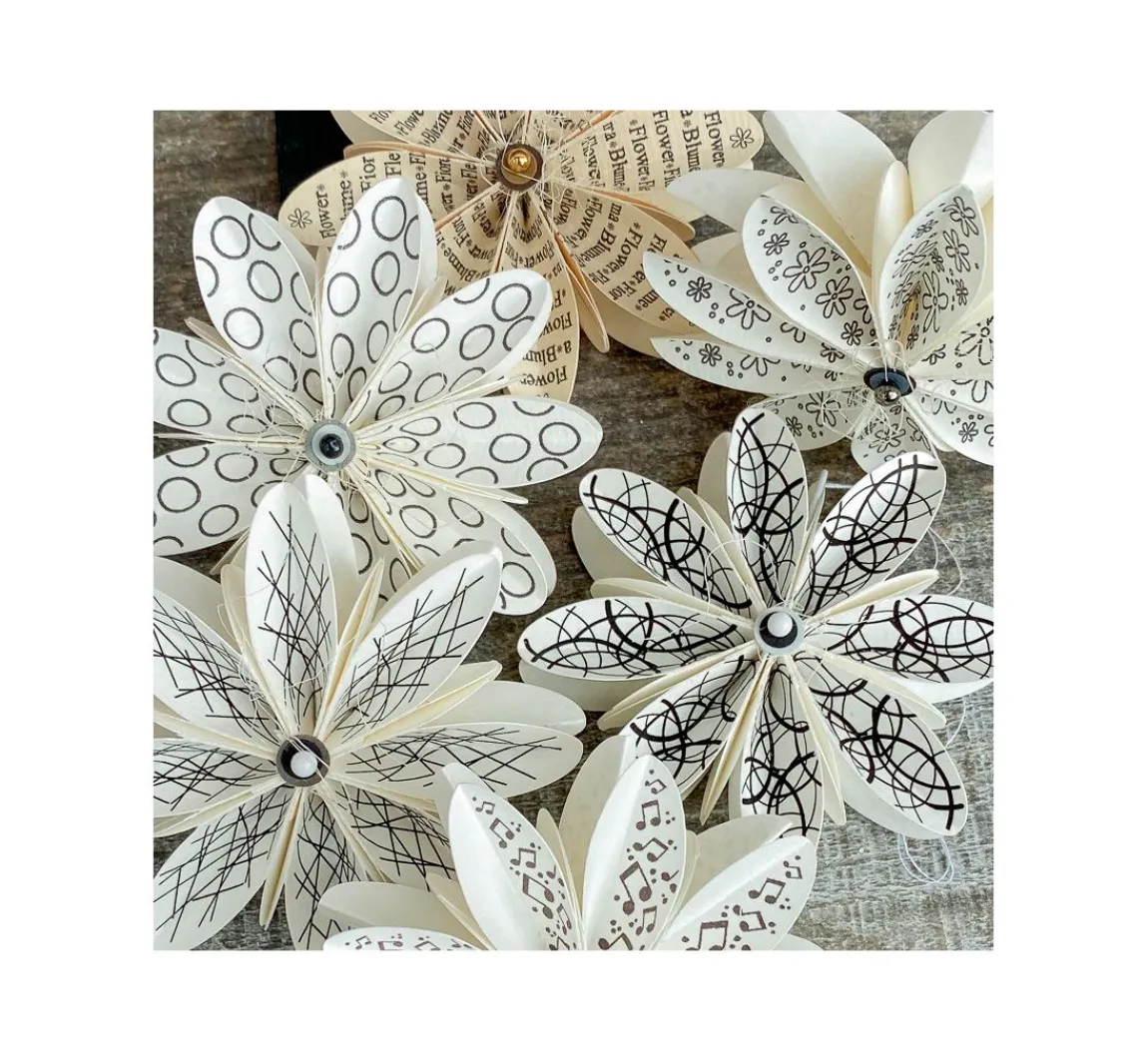 Hot FarbTon Papier Silikonstempel für Faltblume "Design"