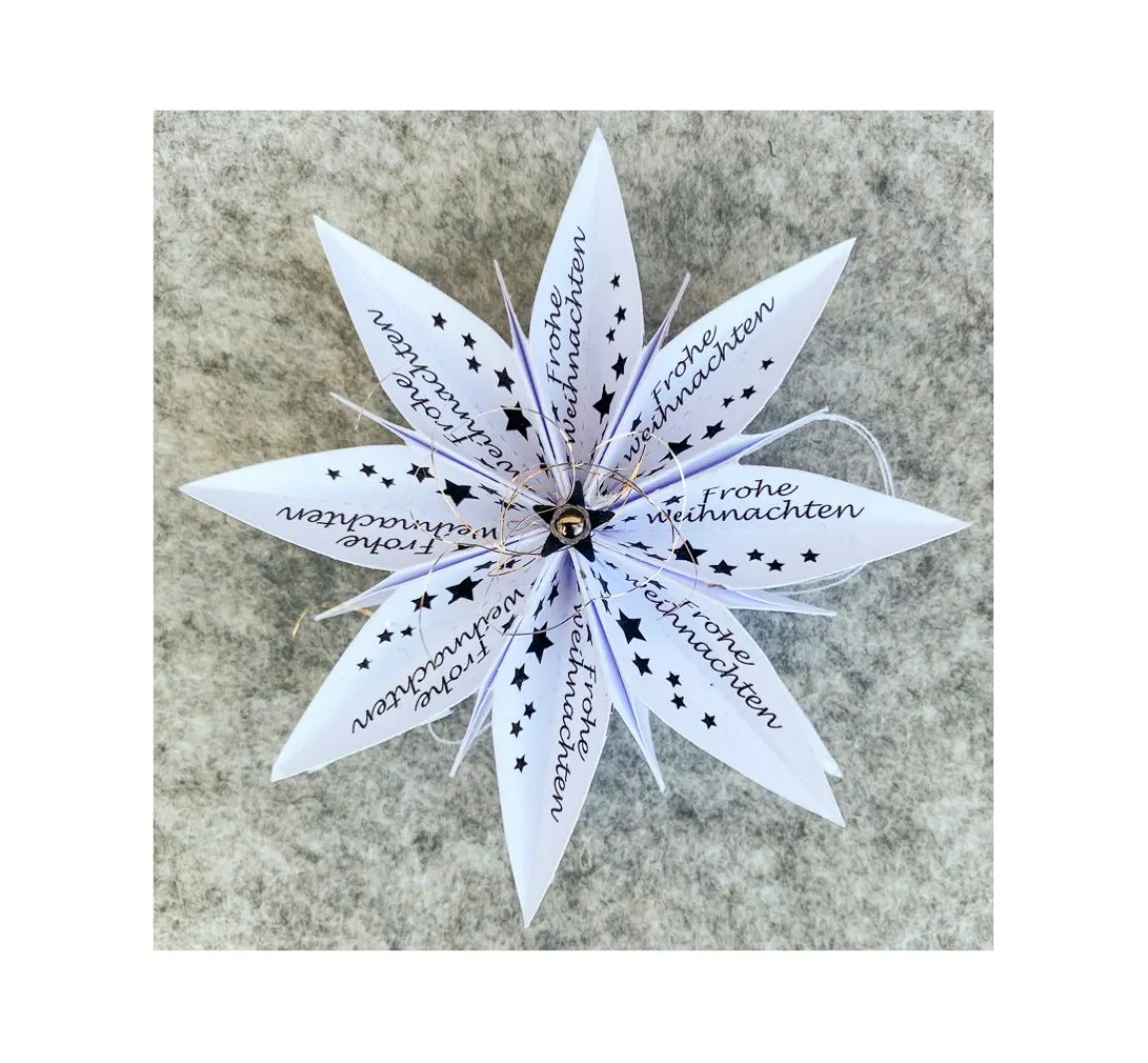 New FarbTon Papier Silikonstempel für Faltstern Mittel "Frohe Weihnachten"