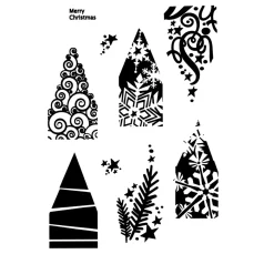 Hot FarbTon Papier Silikonstempel für Faltstern Groß "Christmas"