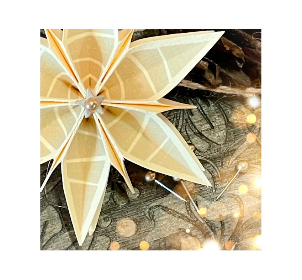 Hot FarbTon Papier Silikonstempel für Faltstern Groß "Christmas"
