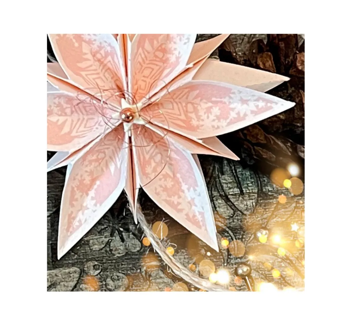 Hot FarbTon Papier Silikonstempel für Faltstern Groß "Christmas"
