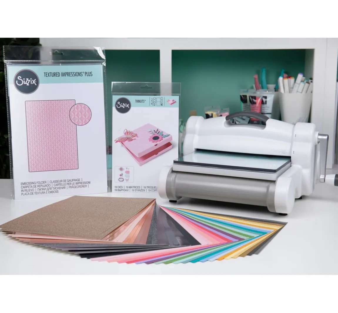 Hot Sizzix Big Shot Plus White & Gray "Starter Kit"