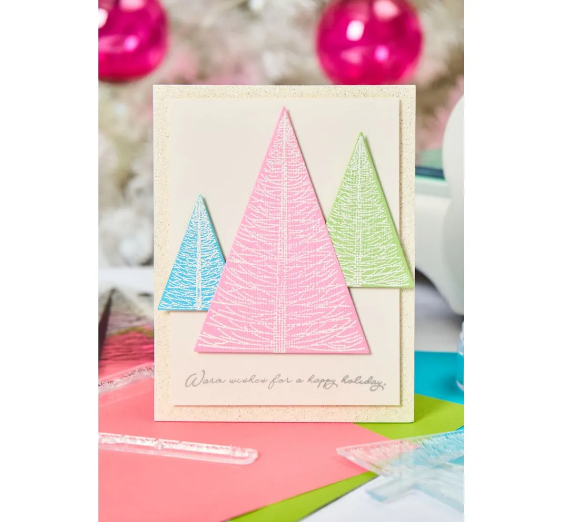 Discount Sizzix Clear Stamp and Stencil Set "Merry and Light by Stacey Park"