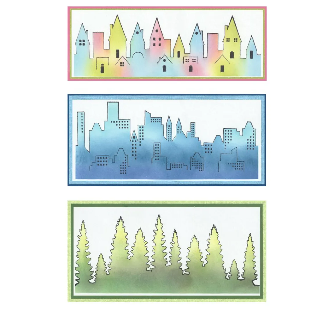 Outlet Sizzix Clear Stamp Set "Cosmopolitan - The View by Stacey Park"
