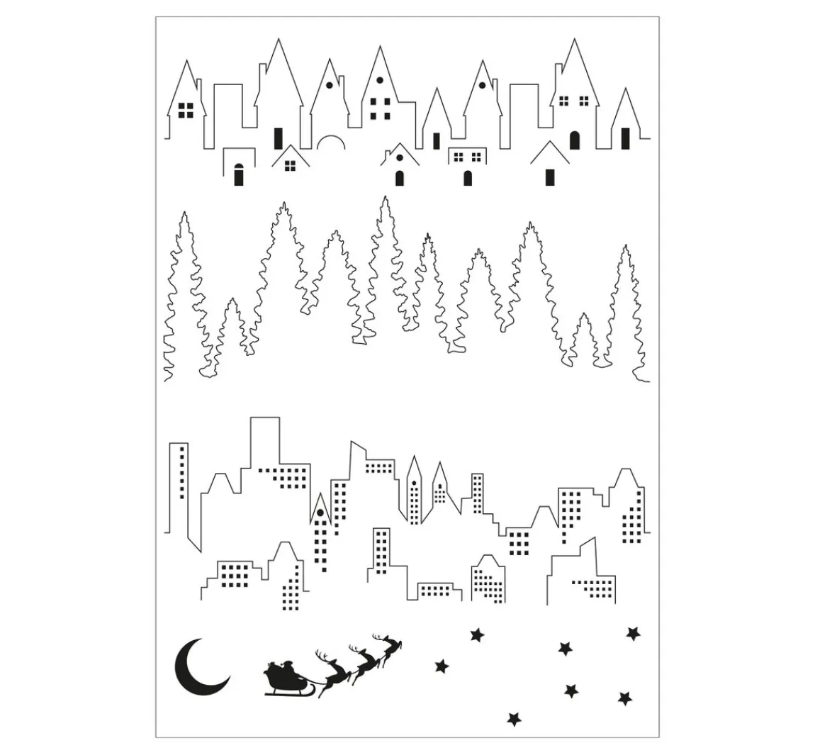 Outlet Sizzix Clear Stamp Set "Cosmopolitan - The View by Stacey Park"