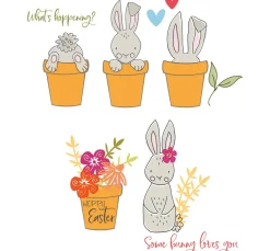 Online Sizzix Clear Stamps Set by Catherine Pooler "Bunny Bits & Blooms"
