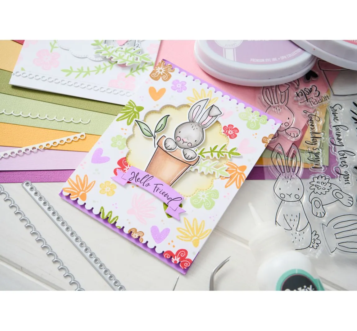 Online Sizzix Clear Stamps Set by Catherine Pooler "Bunny Bits & Blooms"