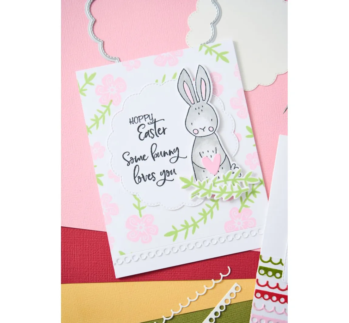 Online Sizzix Clear Stamps Set by Catherine Pooler "Bunny Bits & Blooms"