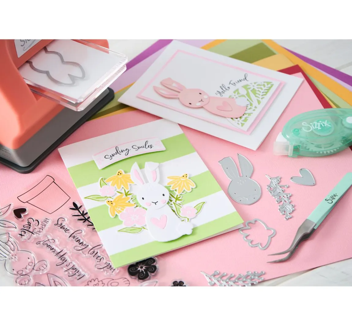 Online Sizzix Clear Stamps Set by Catherine Pooler "Bunny Bits & Blooms"