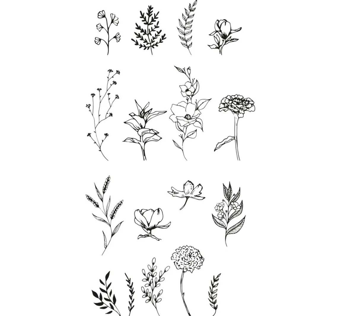 Online Sizzix Clear Stamps Set "Garden Botanicals"