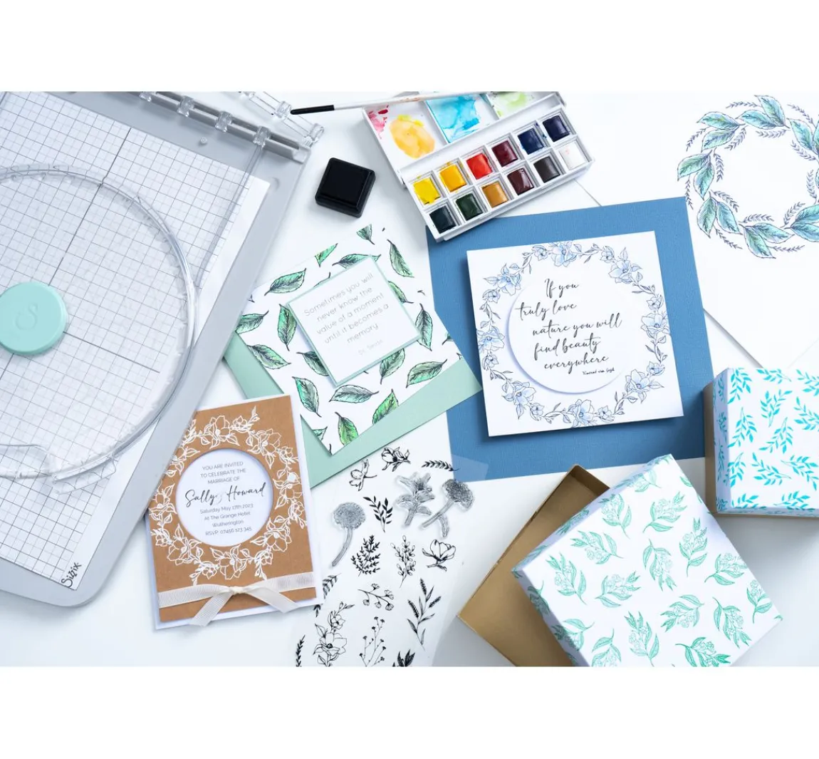 Online Sizzix Clear Stamps Set "Garden Botanicals"