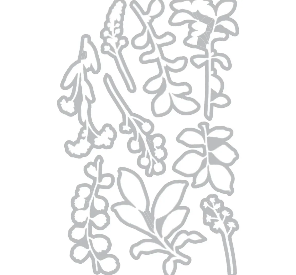 Clearance Sizzix Framelits Stanzschablone by 49 and Market "Fine Stems 02"