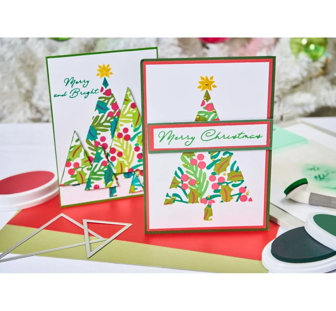 New Sizzix Layered Stencils "Happy Holidays by Stacey Park"