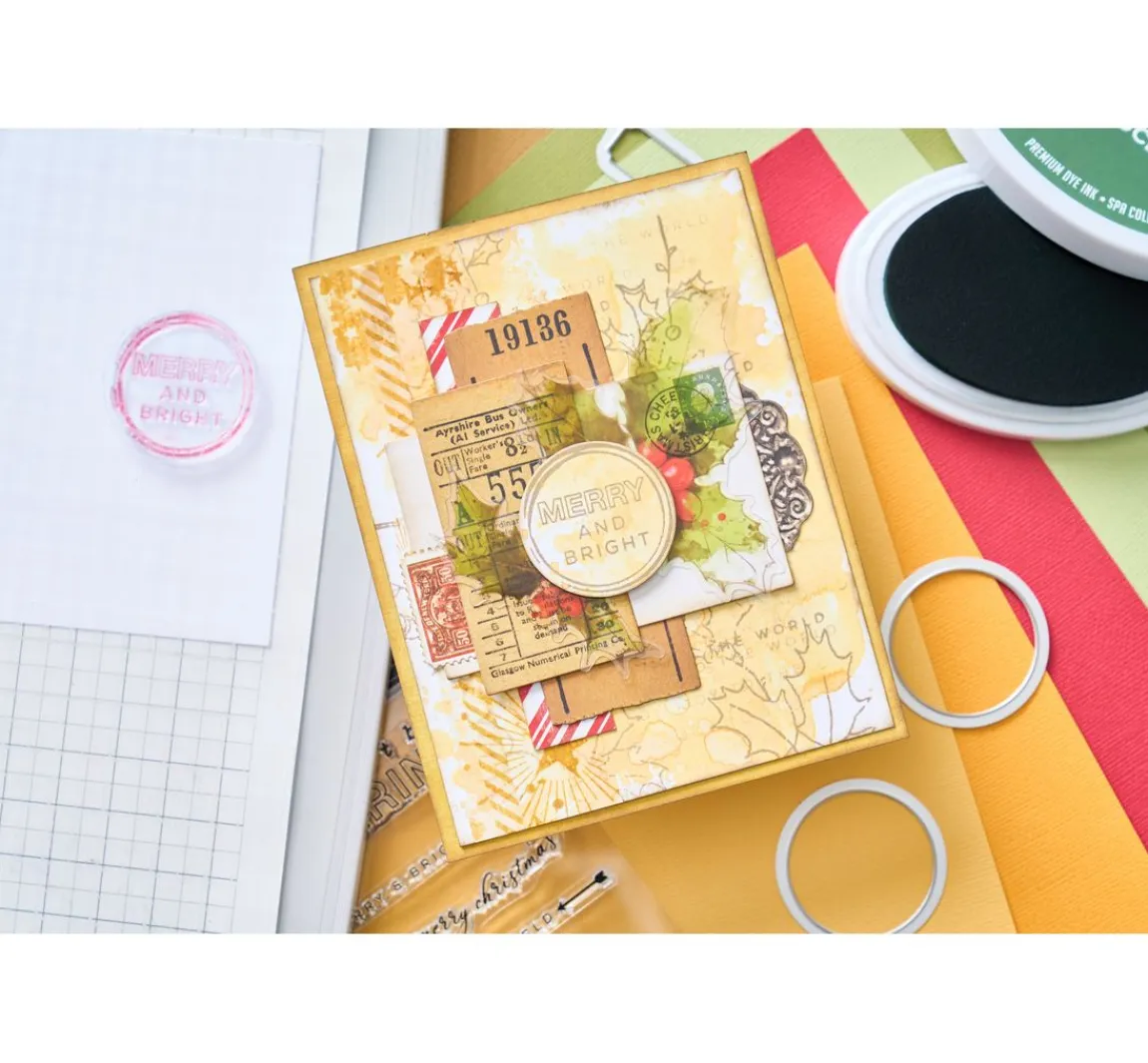 Best Sizzix Stanzschablone und Clear Stamps "Pencil Line Holly by 49 and Market"