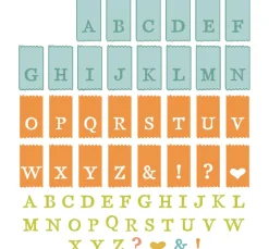 Hot Sizzix Stanzschablone und Clear Stamps "Tab Stamp Alpha by 49 and Market"