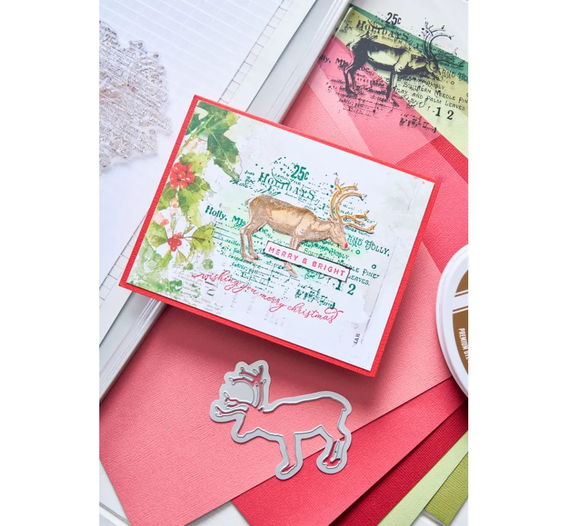 Best Sizzix Stanzschablone und Clear Stamps "Reindeer Mix Cluster by 49 and Market"