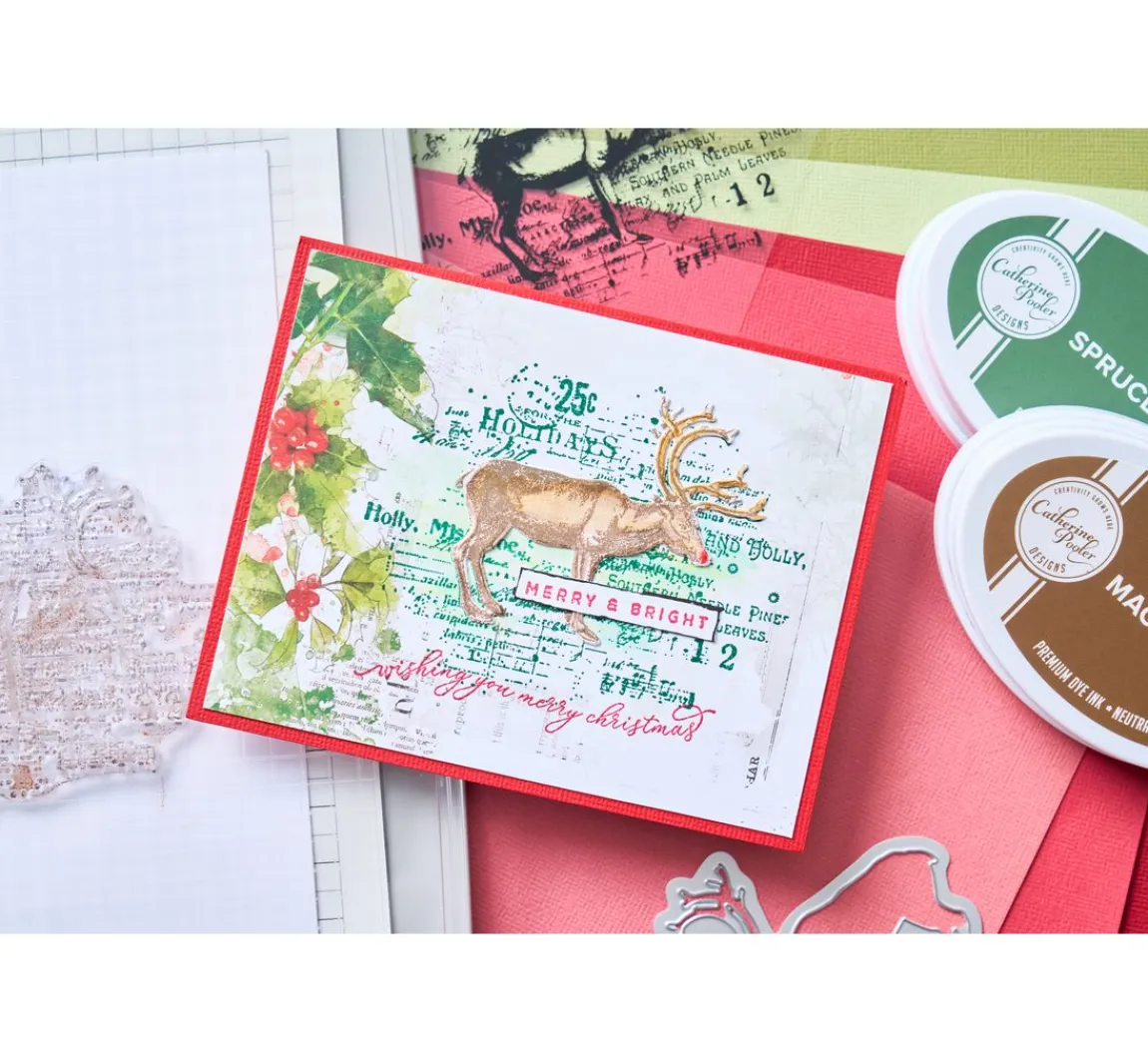 Best Sizzix Stanzschablone und Clear Stamps "Reindeer Mix Cluster by 49 and Market"