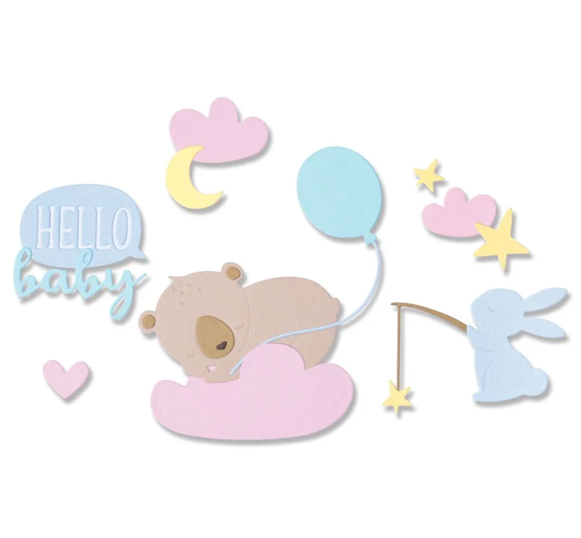 Best Sizzix Thinlits Stanzschablone "Hello Baby"