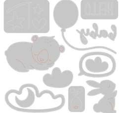 Best Sizzix Thinlits Stanzschablone "Hello Baby"