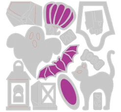 Best Sizzix Thinlits Stanzschablone "Halloween Motifs"