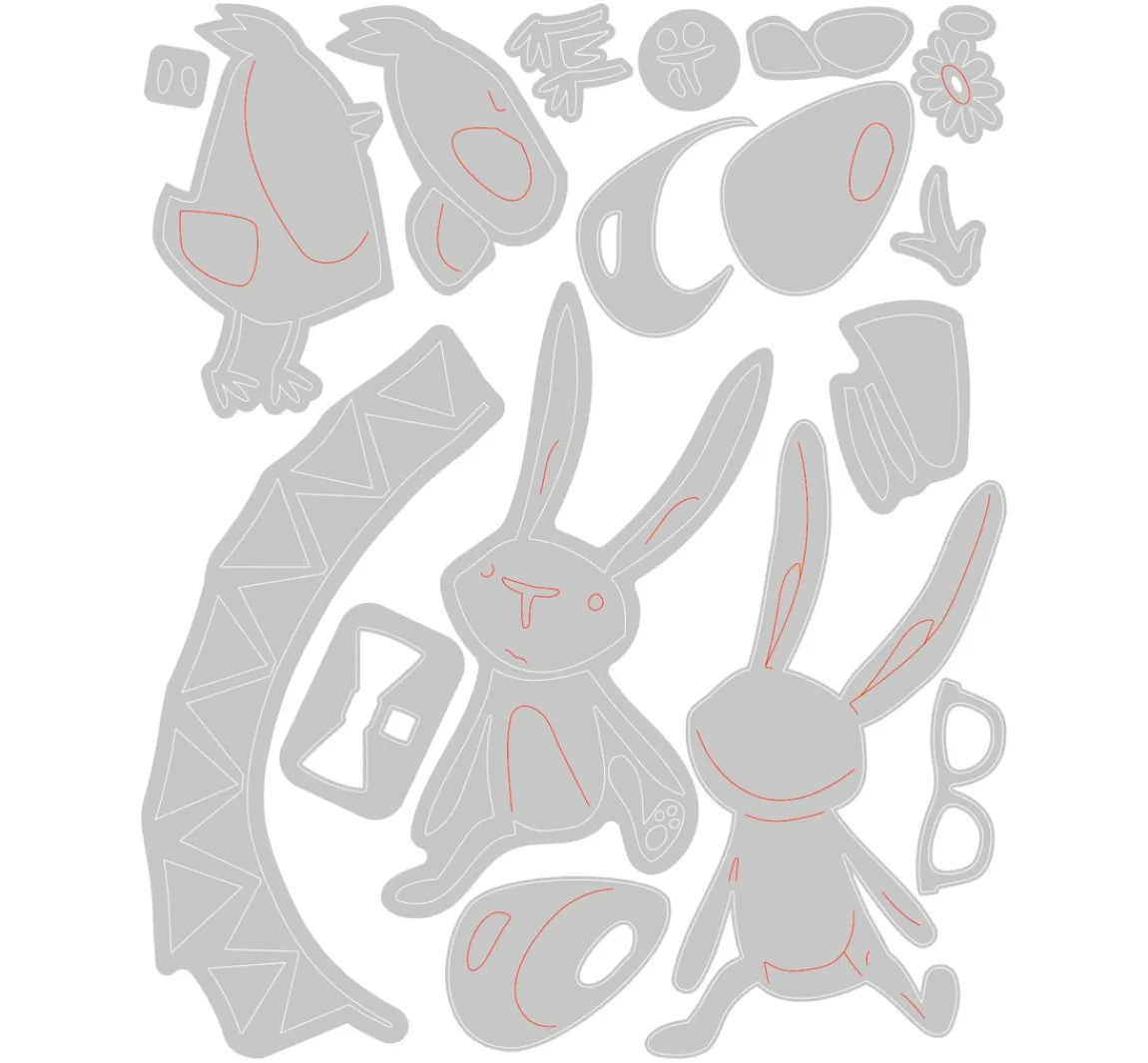 Sizzix Thinlits Stanzschablone "Bunny + Chick by Tim Holtz"