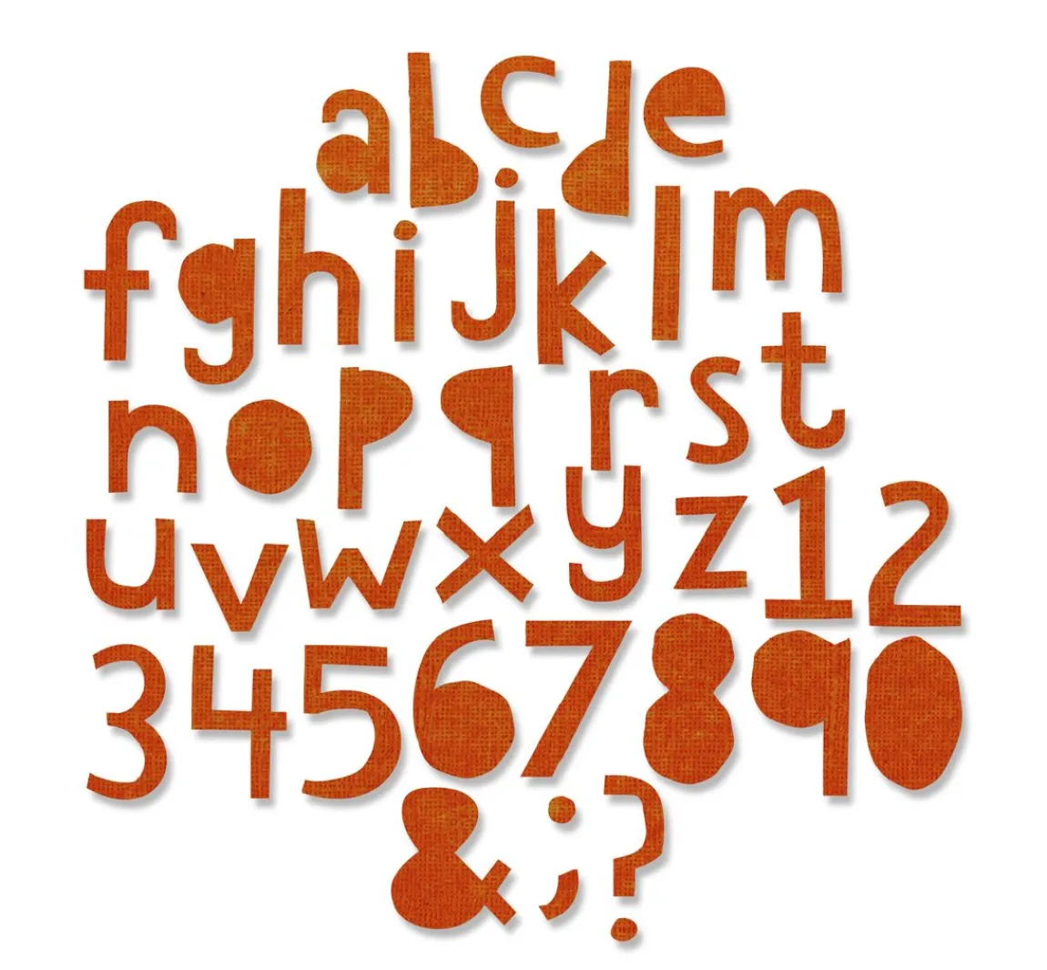 Hot Sizzix Thinlits Stanzschablone "Alphanumeric Cutout Lower by Tim Holtz"