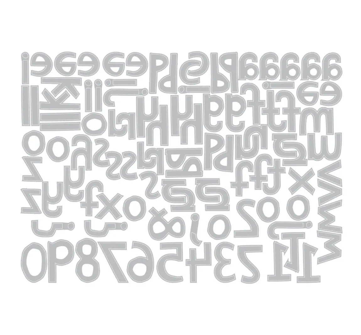Hot Sizzix Thinlits Stanzschablone "Alphanumeric Cutout Lower by Tim Holtz"