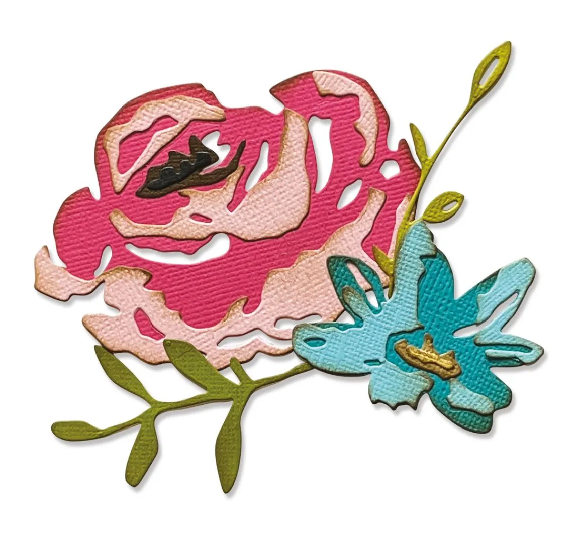 Hot Sizzix Thinlits Stanzschablone "Brushstroke Flowers # 4 by Tim Holtz"