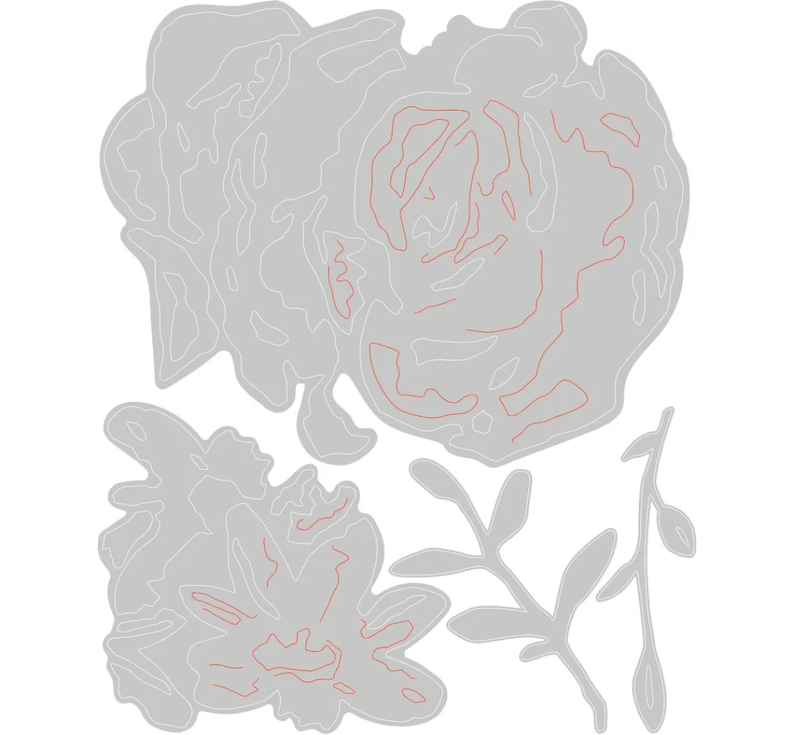 Hot Sizzix Thinlits Stanzschablone "Brushstroke Flowers # 4 by Tim Holtz"