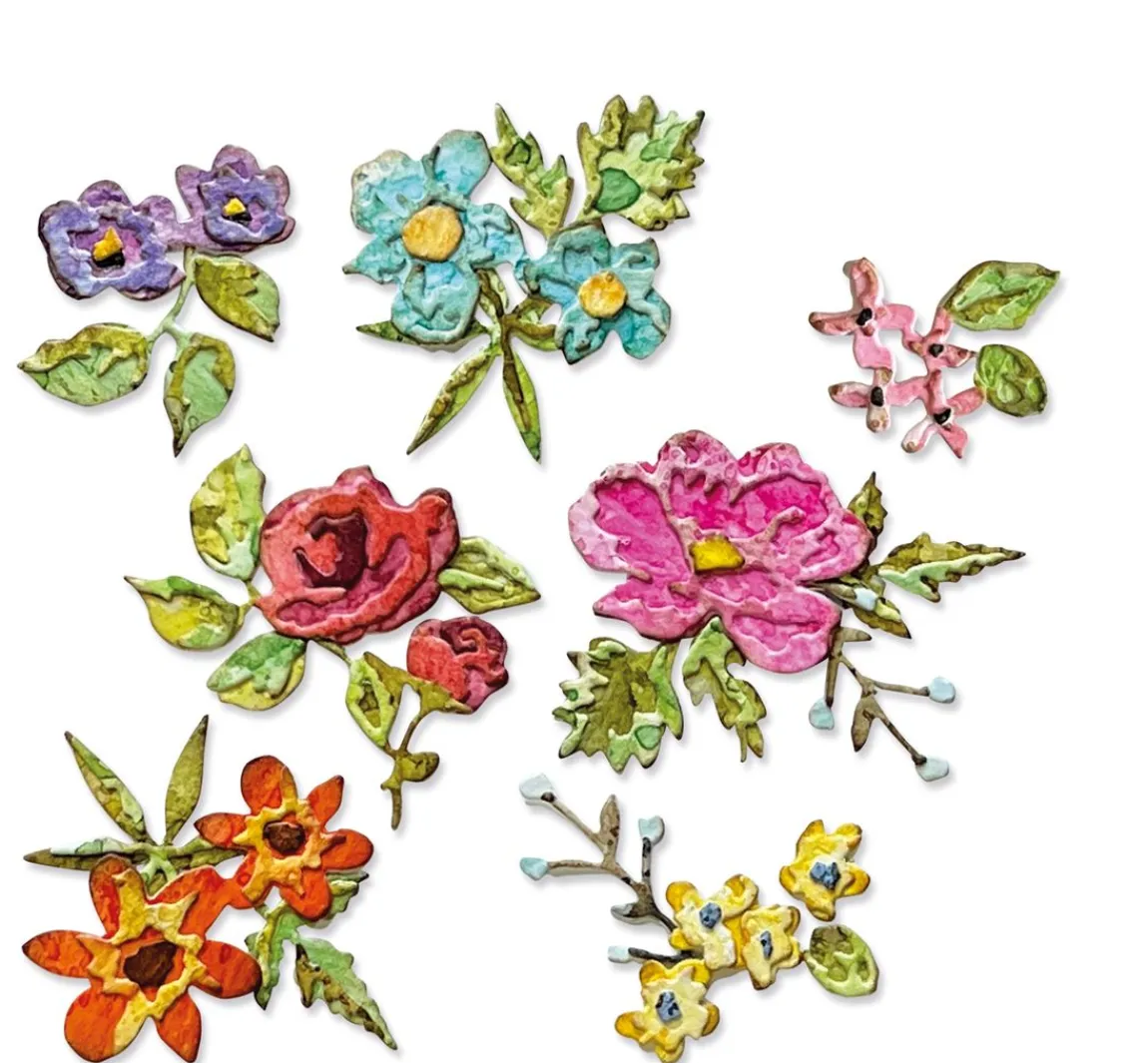 Best Sizzix Thinlits Stanzschablone "Brushstroke Flowers Mini by Tim Holtz"